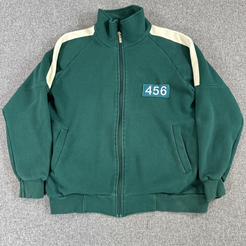 Squid Game‎ 456 Green Track Jacket Full Zip Cosplay Costume Adult Size L/XL